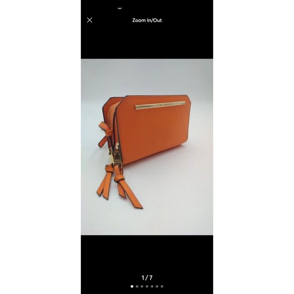 Steve Madden Vibrant Orange Wallet mini purse with Tassel Detail 8x4.5" (read)